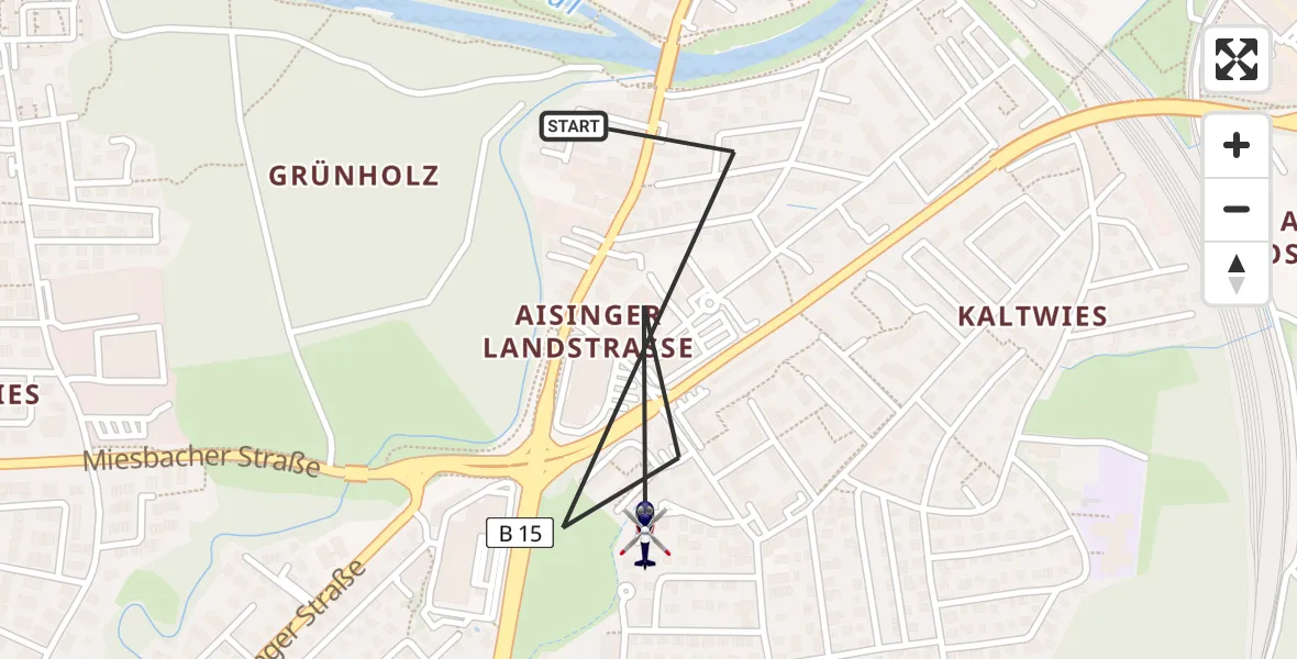 Flugroute Polizeihubschrauber Rosenheim - Rosenheim, 23 Juli 2026, 12:08