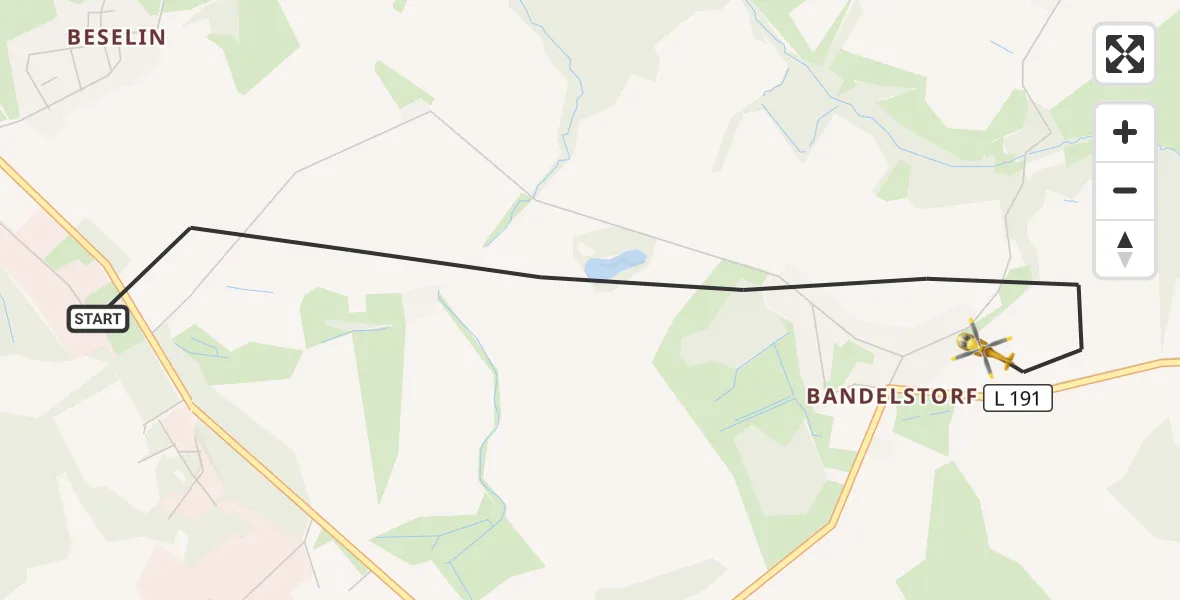 Flugroute Ambulanzhubschrauber Dummerstorf - Dummerstorf, 23 Juli 2026, 12:15