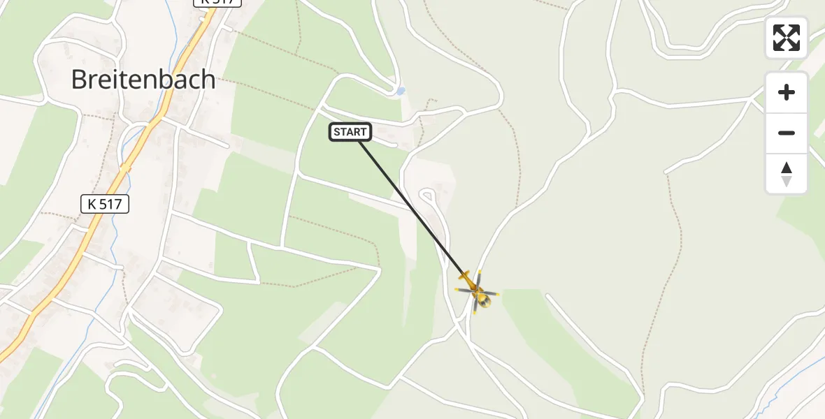 Flugroute Rettungshubschrauber Schleusingen - Schleusingen, 23 Juli 2026, 13:28