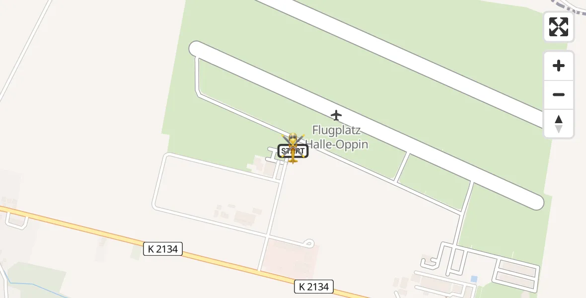 Flugroute Rettungshubschrauber Halle-Oppin Flugplatz - Halle-Oppin Flugplatz, 23 Juli 2026, 15:06