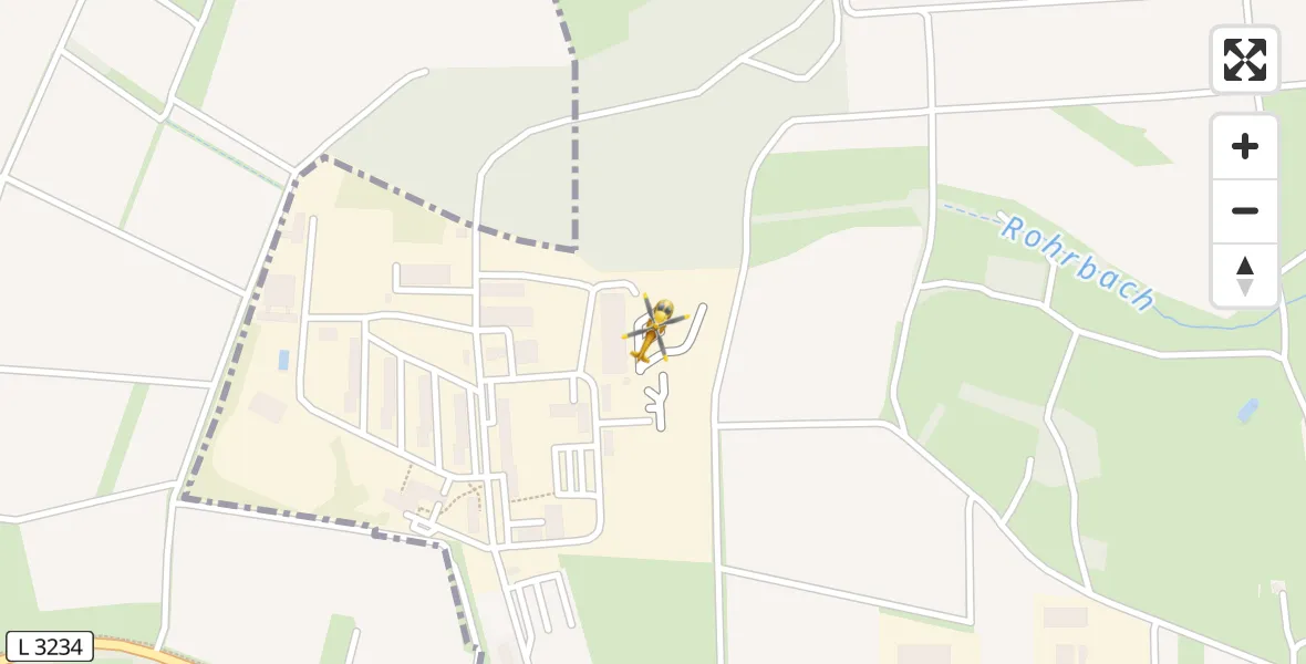 Flugroute Rettungshubschrauber Fuldatal Bundespolizei Hubschrauberlandeplatz - Fuldatal Bundespolizei Hubschrauberlandeplatz, 23 Juli 2026, 19:35