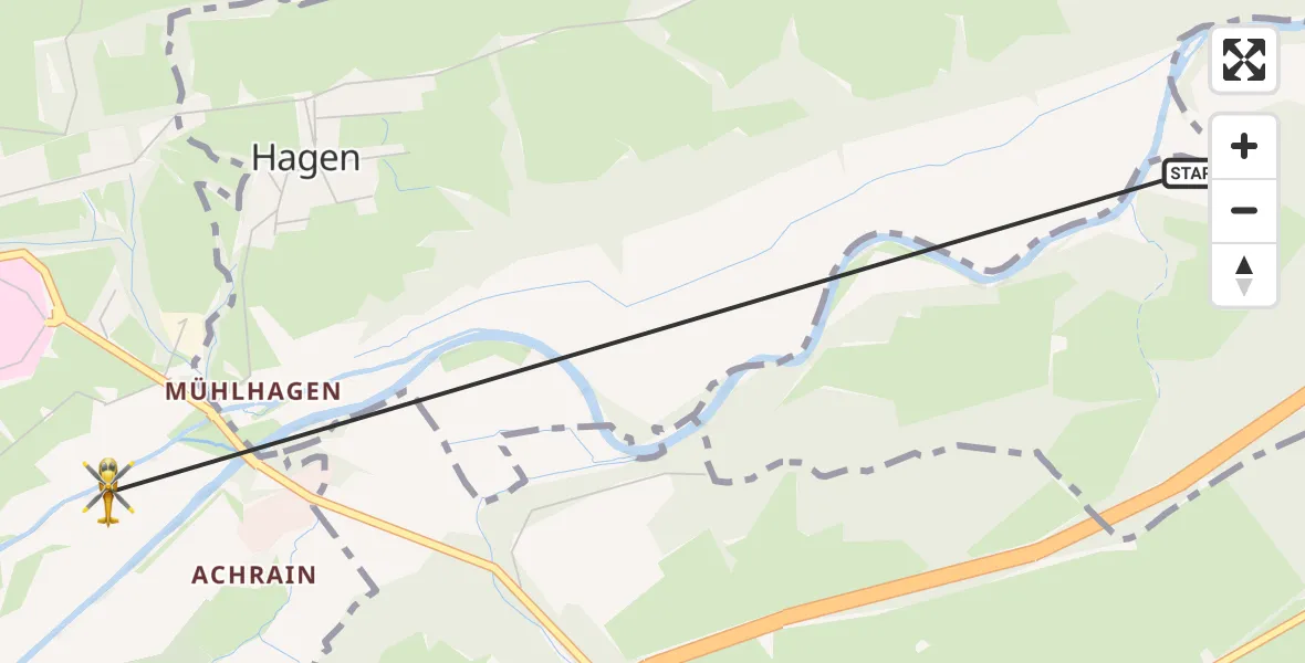 Flugroute Rettungshubschrauber Großweil - Murnau a.Staffelsee, 24 Juli 2026, 05:55
