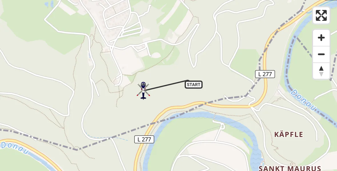 Flugroute Polizeihubschrauber Beuron - Irndorf, 24 Juli 2026, 06:44