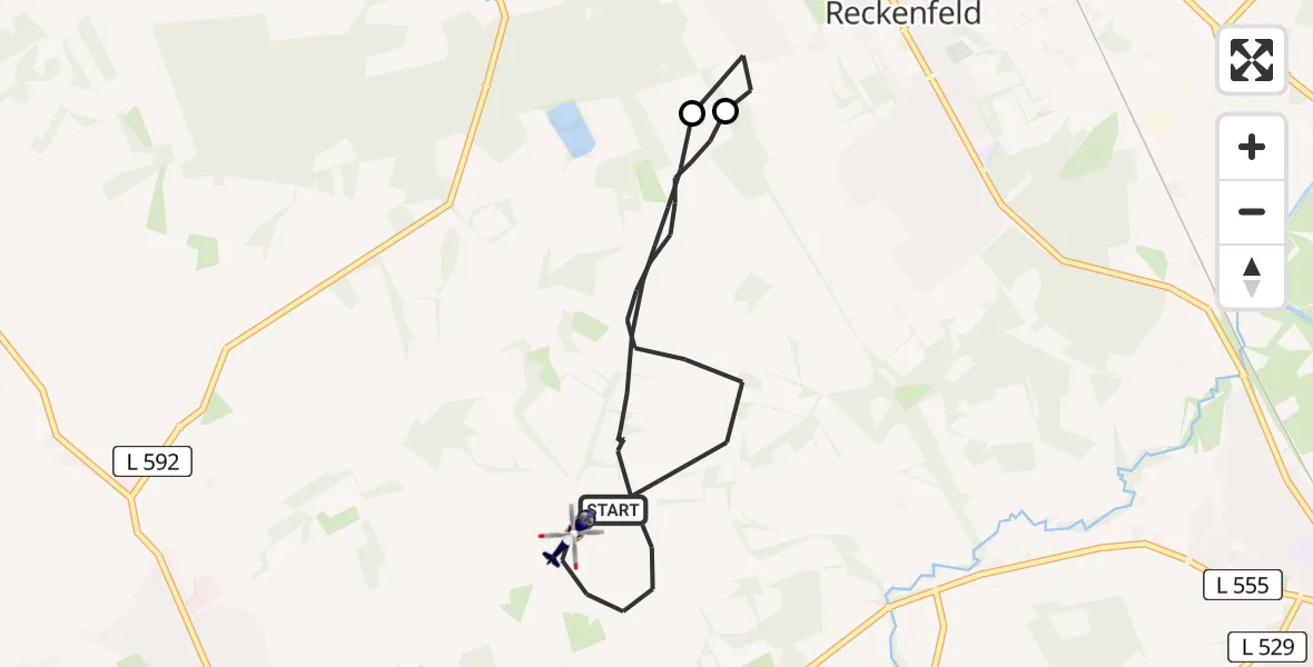 Flugroute Polizeihubschrauber Nordwalde - Nordwalde, 24 Juli 2026, 08:00