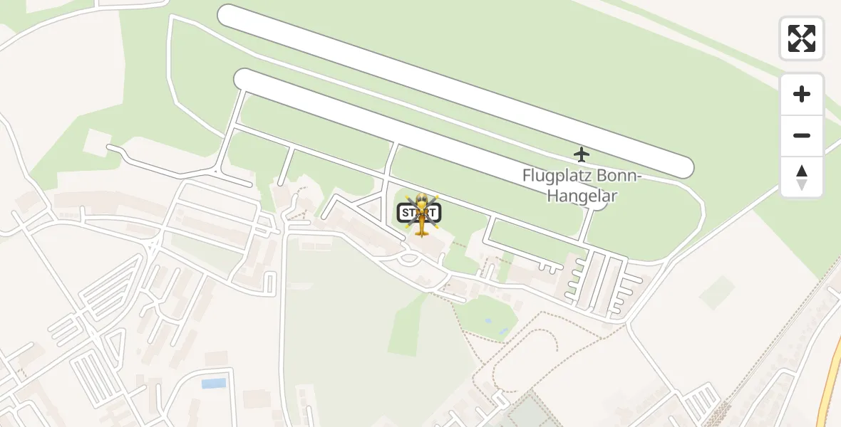 Flugroute Rettungshubschrauber Bonn-Hangelar Flugplatz - Bonn-Hangelar Flugplatz, 24 Juli 2026, 08:41
