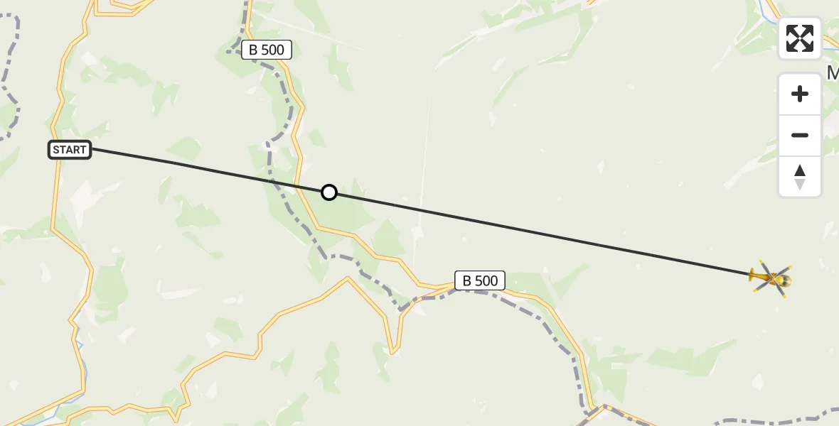 Flugroute Rettungshubschrauber Oppenau - Baiersbronn, 24 Juli 2026, 11:51