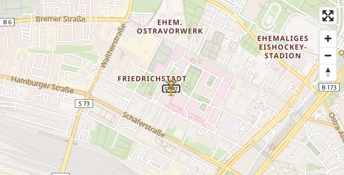 Flugroute Rettungshubschrauber Dresden Friedrichstadt Hospital - Dresden Friedrichstadt Hospital, 24 Juli 2026, 12:28