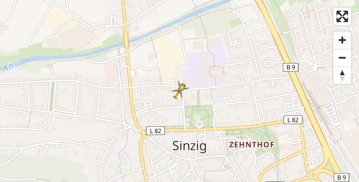 Flugroute Ambulanzhubschrauber Sinzig - Sinzig, 24 Juli 2026, 14:04