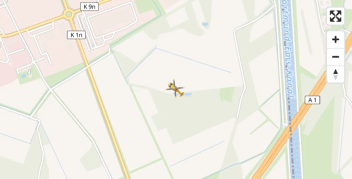 Flugroute Ambulanzhubschrauber Greven - Greven, 24 Juli 2026, 16:27
