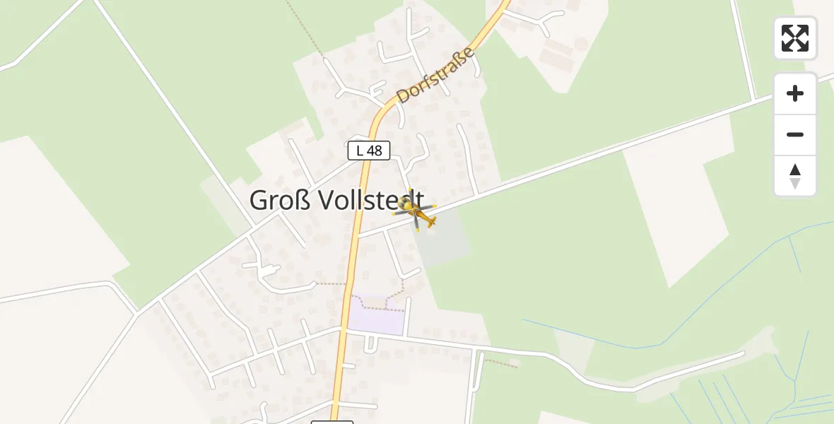 Flugroute Ambulanzhubschrauber Groß Vollstedt - Groß Vollstedt, 24 Juli 2026, 16:40