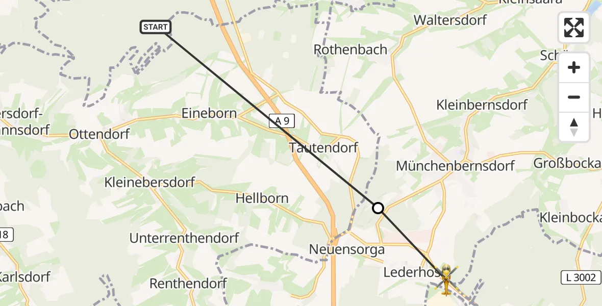 Flugroute Rettungshubschrauber St. Gangloff - Lederhose, 24 Juli 2026, 18:31