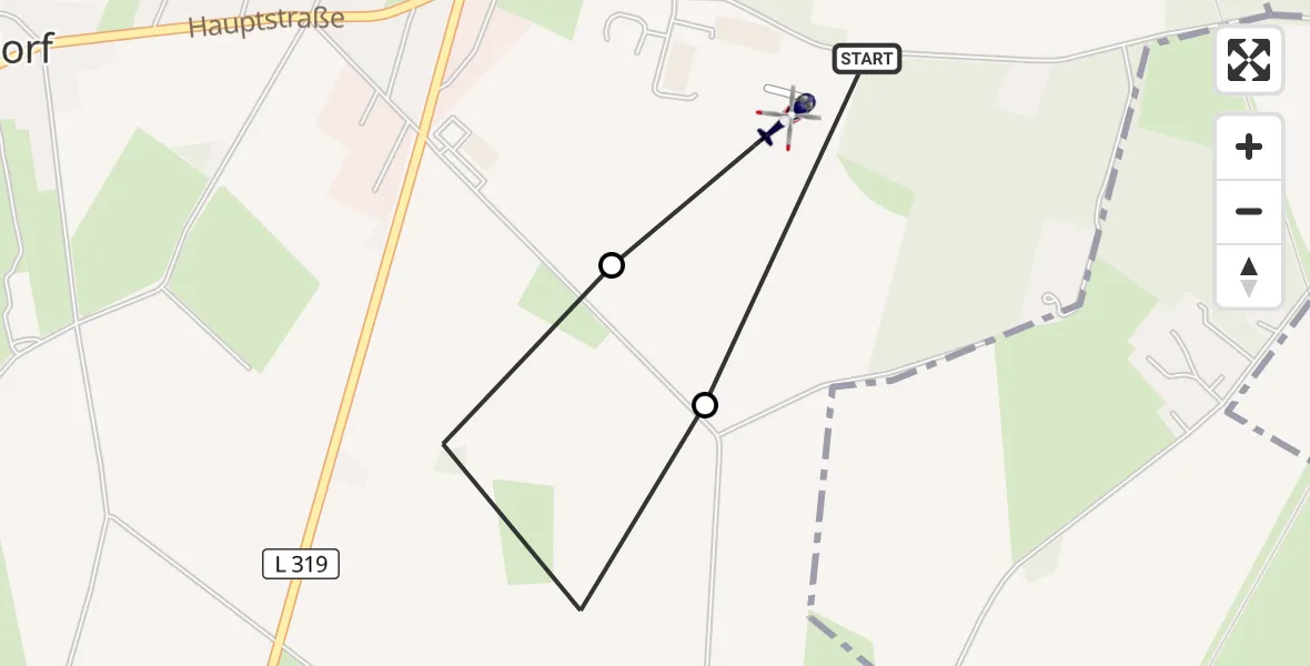 Flugroute Polizeihubschrauber Bad Bramstedt Hubschrauberlandeplatz - Bad Bramstedt Hubschrauberlandeplatz, 24 Juli 2026, 19:06