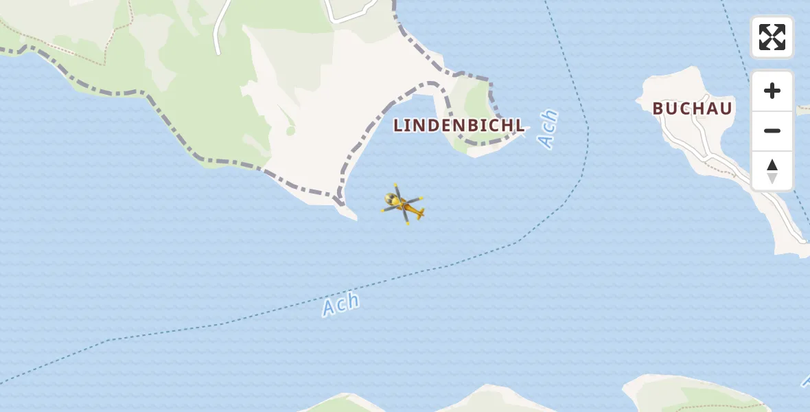 Flugroute Rettungshubschrauber Seehausen a.Staffelsee - Seehausen a.Staffelsee, 25 Juli 2026, 09:11