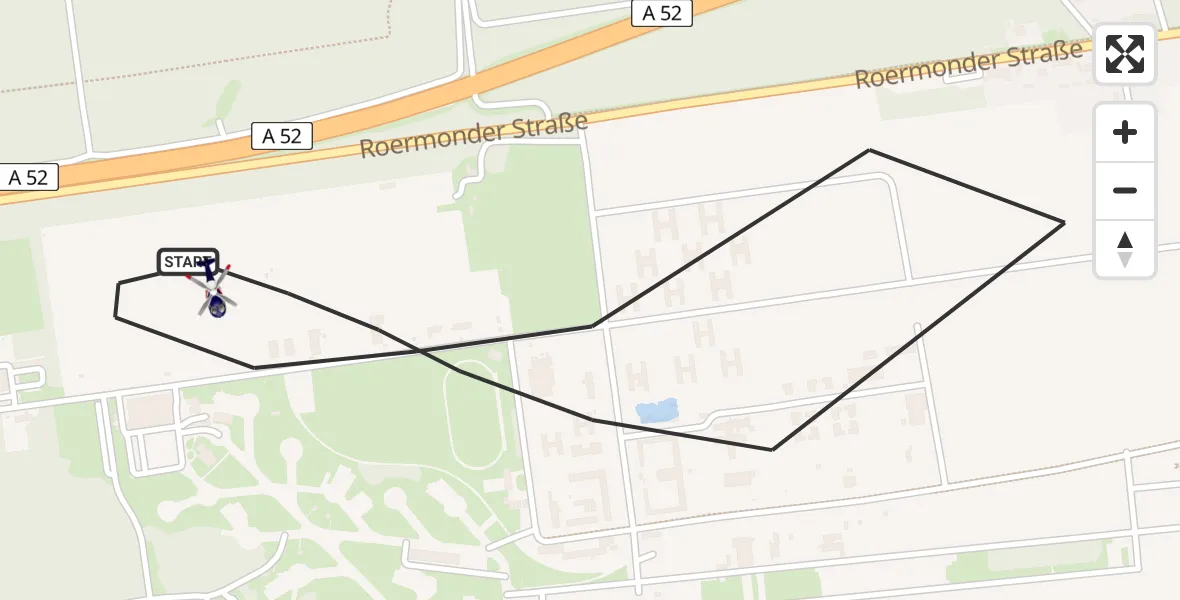 Flugroute Polizeihubschrauber Niederkrüchten - Niederkrüchten, 25 Juli 2026, 11:19