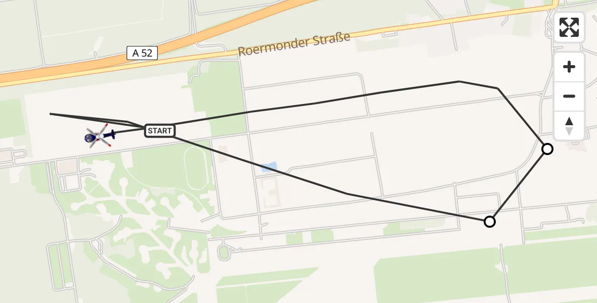 Flugroute Polizeihubschrauber Niederkrüchten - Niederkrüchten, 25 Juli 2026, 11:31