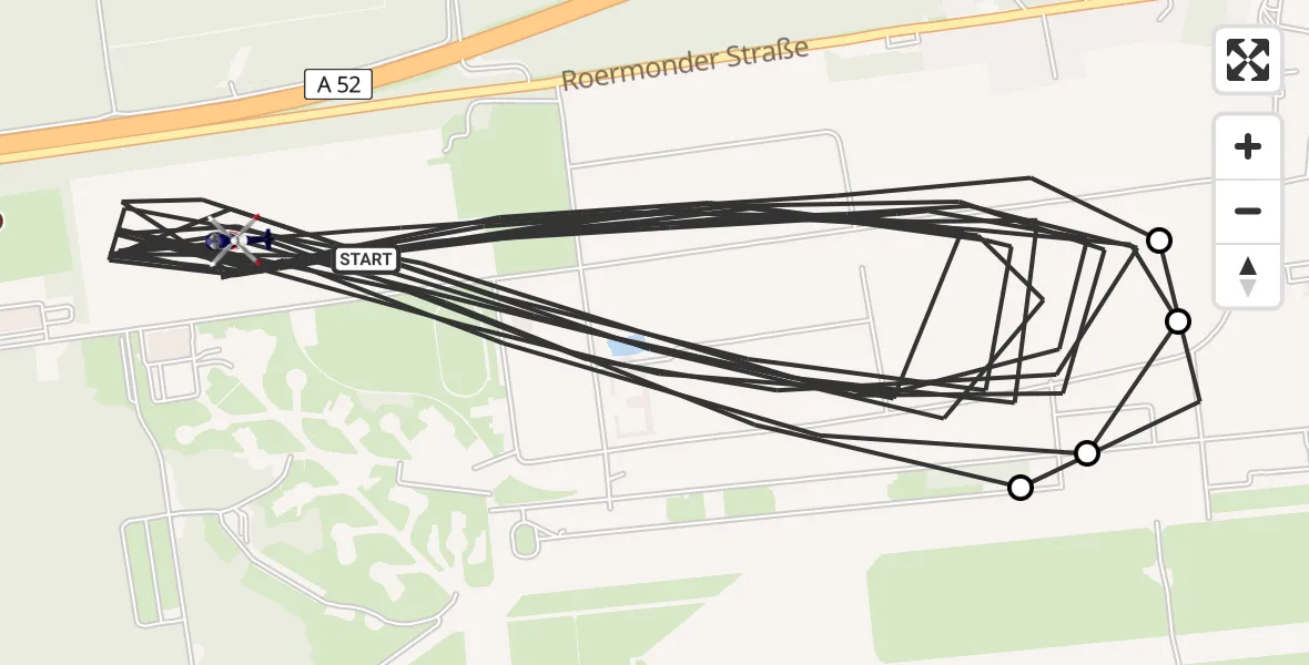 Flugroute Polizeihubschrauber Niederkrüchten - Niederkrüchten, 25 Juli 2026, 11:35