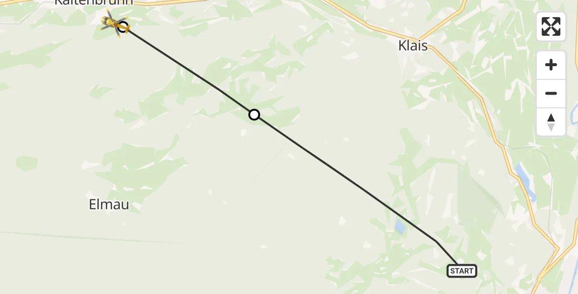 Flugroute Rettungshubschrauber Mittenwald - Garmisch-Partenkirchen, 25 Juli 2026, 14:30