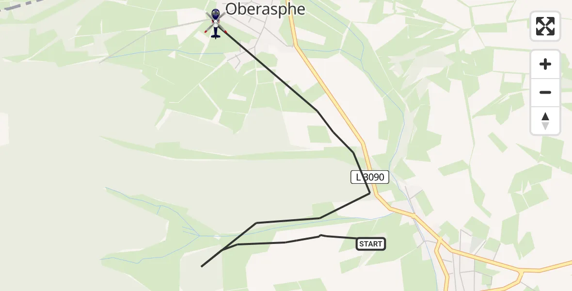 Flugroute Polizeihubschrauber Münchhausen - Münchhausen, 26 Juli 2026, 06:33