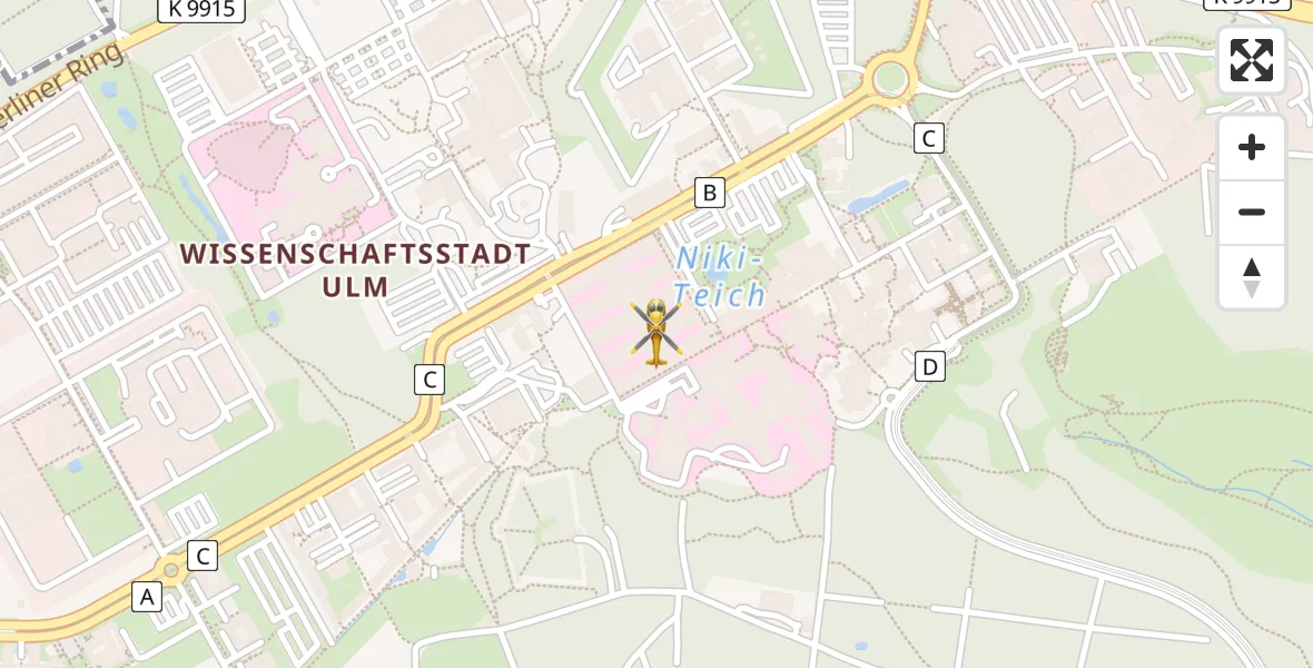 Flugroute Rettungshubschrauber Ulm Military Hospital Emergency - Ulm Military Hospital Emergency, 26 Juli 2026, 11:09
