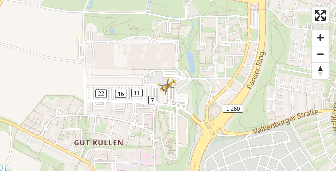 Flugroute Rettungshubschrauber Aachen Hospital - Aachen Hospital, 26 Juli 2026, 11:53
