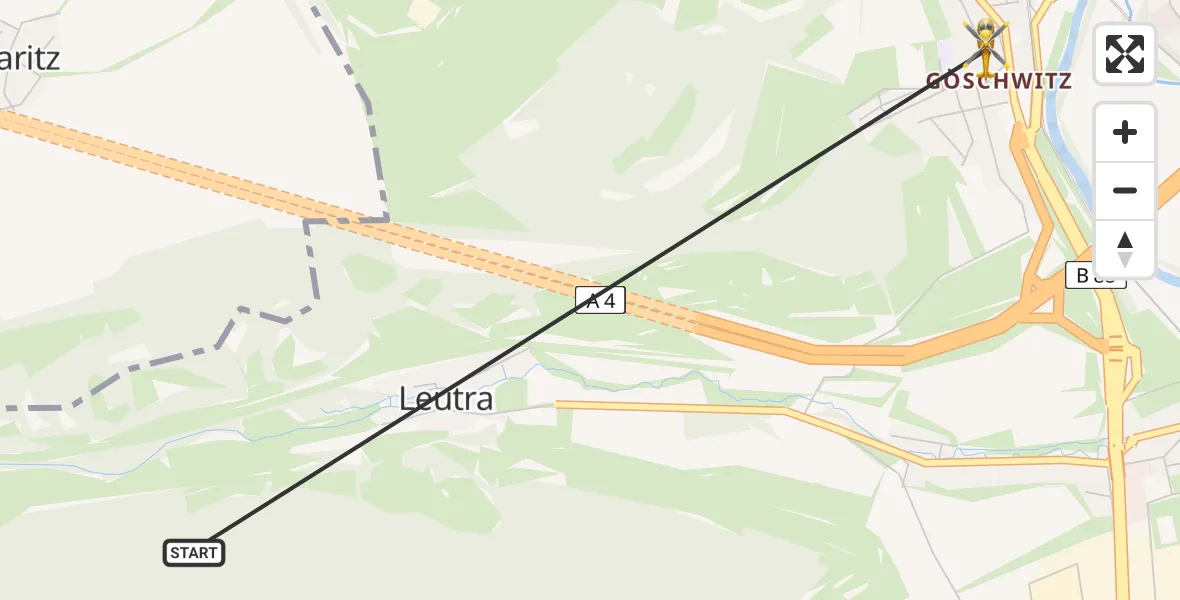 Flugroute Rettungshubschrauber Jena - Jena, 26 Juli 2026, 12:12
