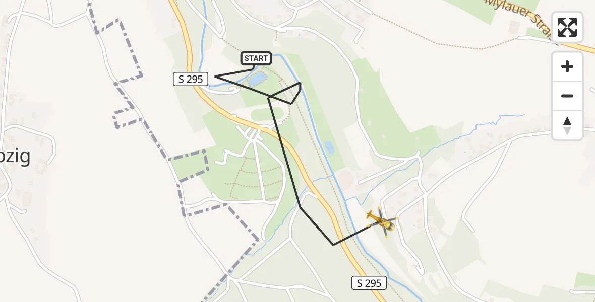 Flugroute Rettungshubschrauber Reichenbach im Vogtland - Reichenbach im Vogtland, 26 Juli 2026, 12:54