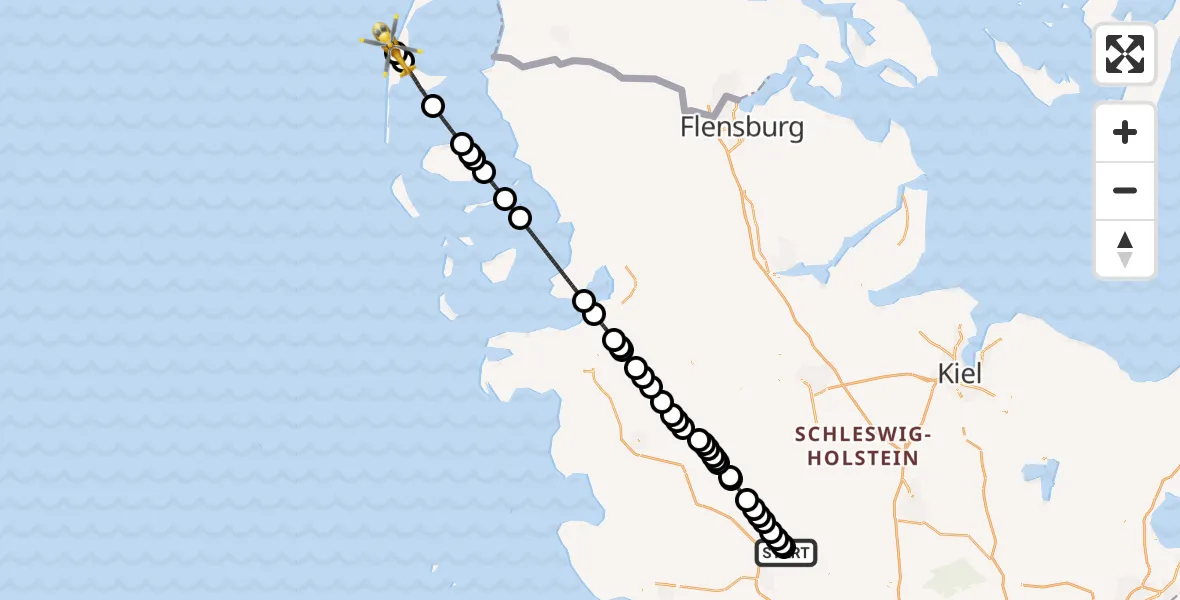 Flugroute Rettungshubschrauber Itzehoe Hungriger Wolf Flugplatz - Sylt, 26 Juli 2026, 17:04