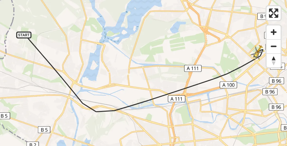 Flugroute Rettungshubschrauber Berlin - Berlin, 26 Juli 2026, 17:14