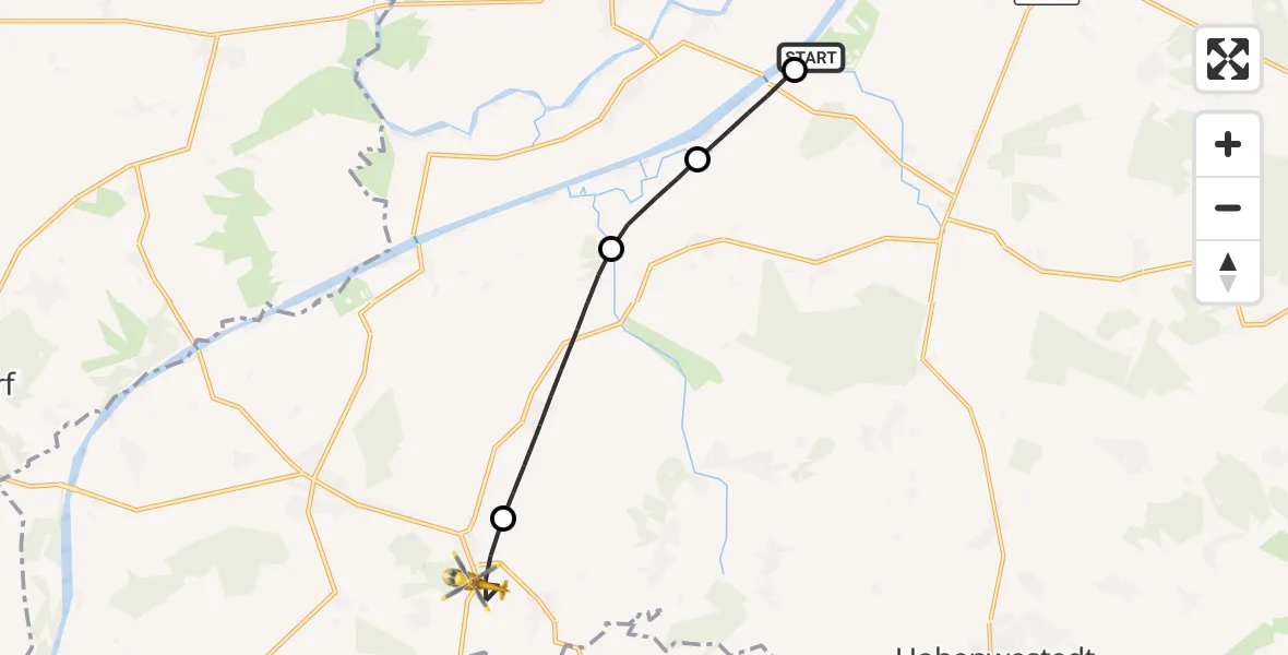 Flugroute Ambulanzhubschrauber Hörsten - Gokels, 26 Juli 2026, 18:16