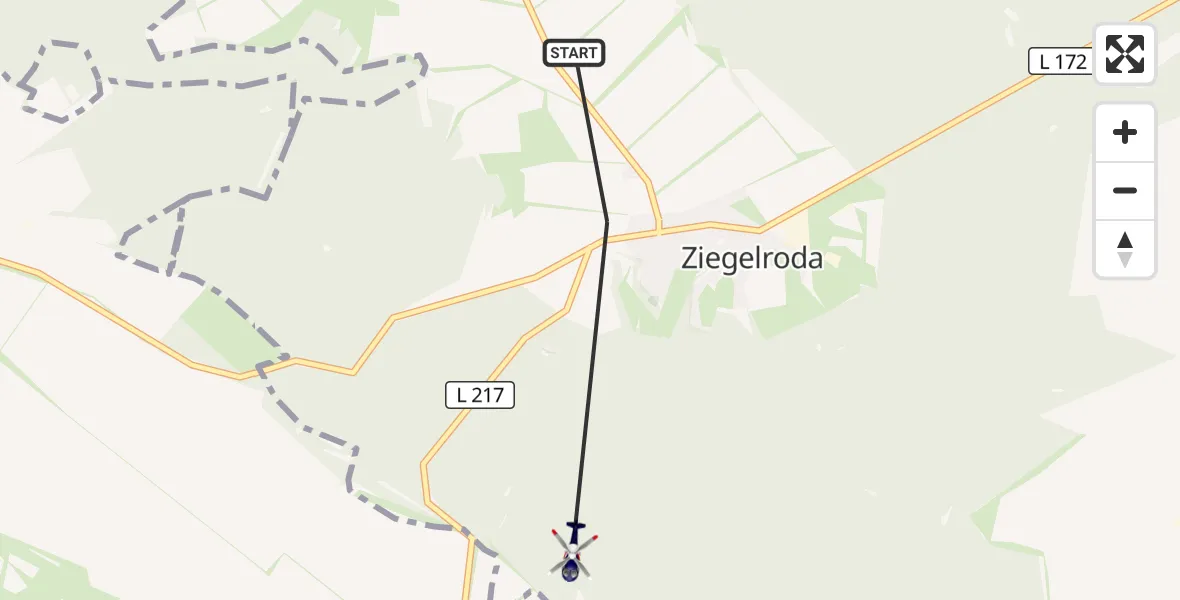 Flugroute Polizeihubschrauber Querfurt - Querfurt, 26 Juli 2026, 18:39