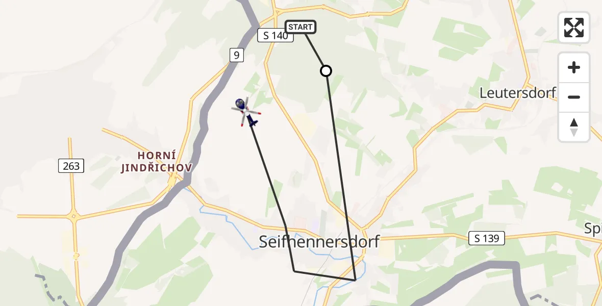 Flugroute Polizeihubschrauber Ebersbach-Neugersdorf - Seifhennersdorf, 26 Juli 2026, 19:04