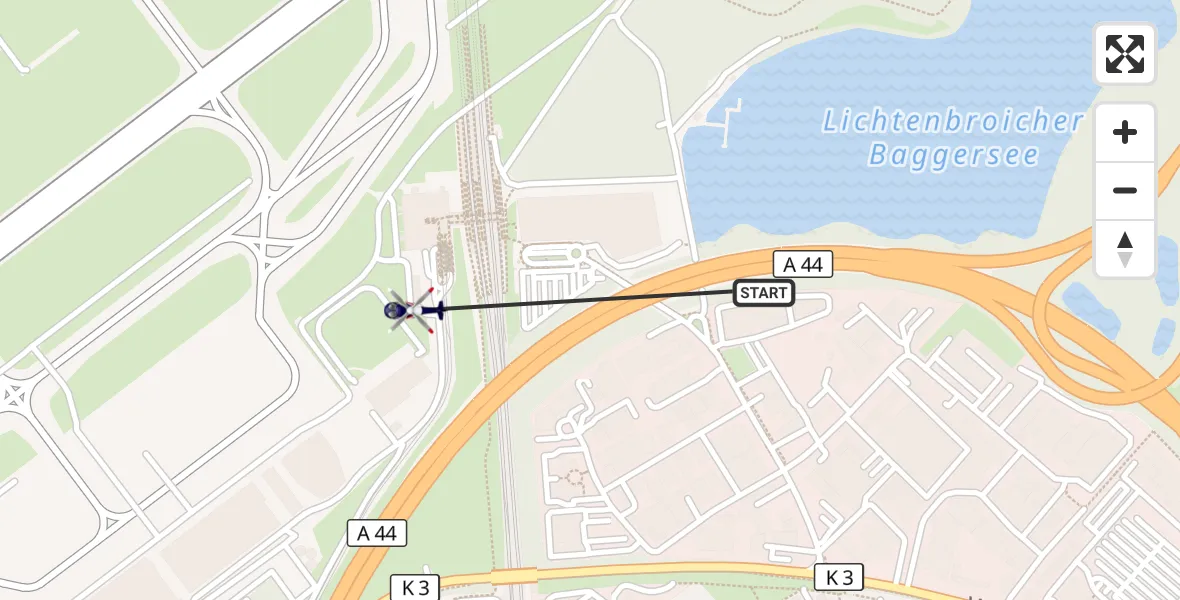 Flugroute Polizeihubschrauber Düsseldorf Flughafen - Düsseldorf Flughafen, 26 Juli 2026, 19:48