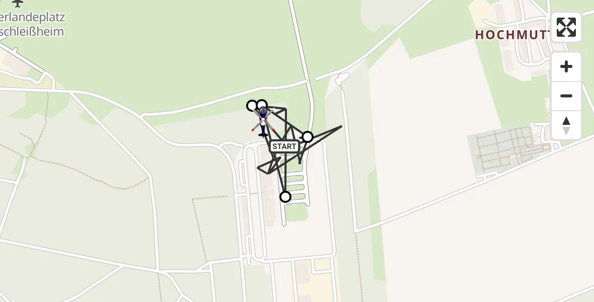Flugroute Polizeihubschrauber Oberschleißheim - Oberschleissheim Hubschrauberlandeplatz, 27 Juli 2026, 05:02