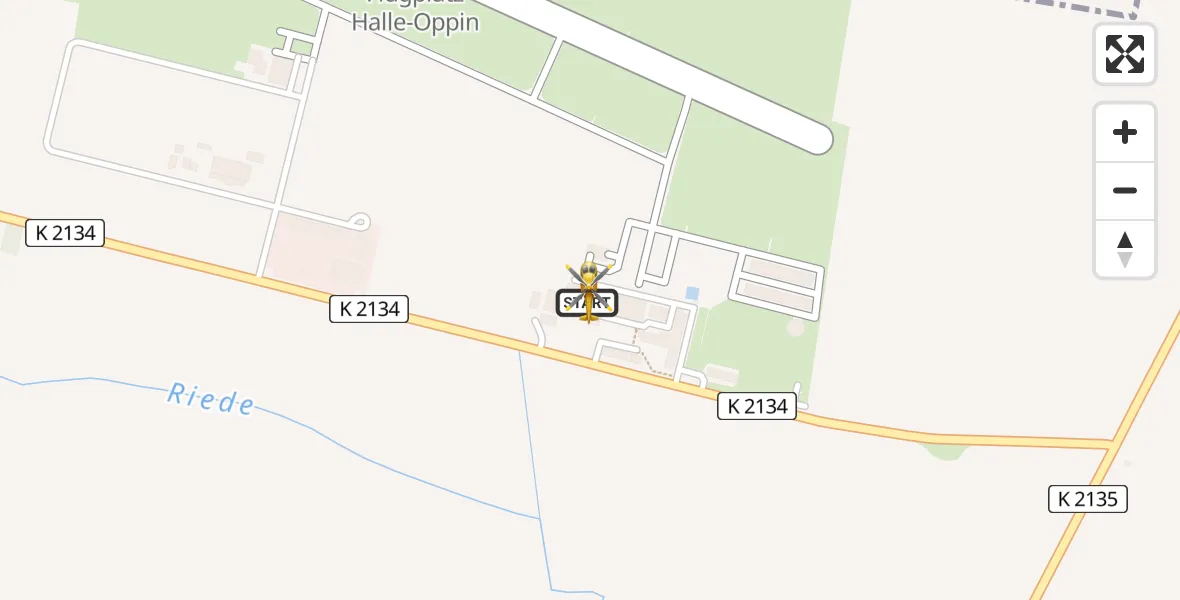 Flugroute Rettungshubschrauber Halle-Oppin Flugplatz - Halle-Oppin Flugplatz, 27 Juli 2026, 06:00