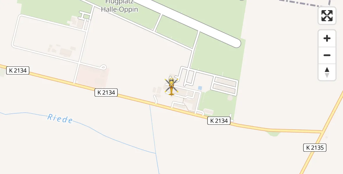 Flugroute Rettungshubschrauber Halle-Oppin Flugplatz - Halle-Oppin Flugplatz, 27 Juli 2026, 07:41