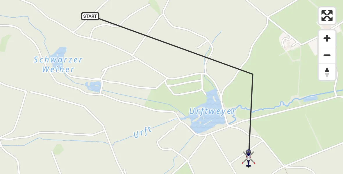 Flugroute Polizeihubschrauber Dahlem - Dahlem, 27 Juli 2026, 08:51