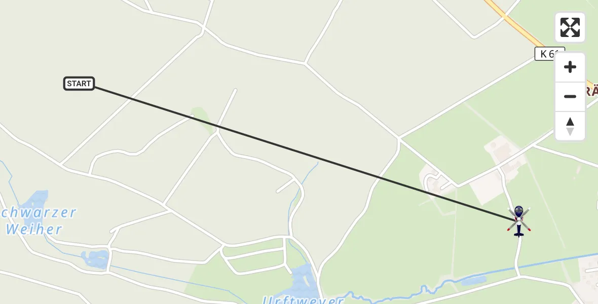 Flugroute Polizeihubschrauber Dahlem - Dahlem, 27 Juli 2026, 08:57