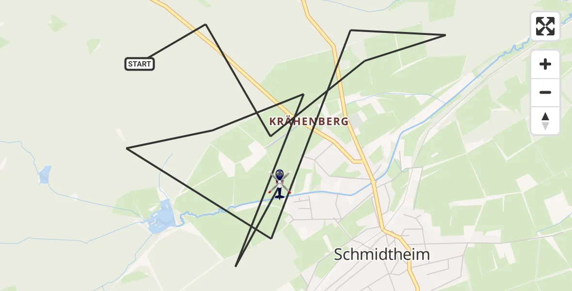 Flugroute Polizeihubschrauber Dahlem - Dahlem, 27 Juli 2026, 09:14