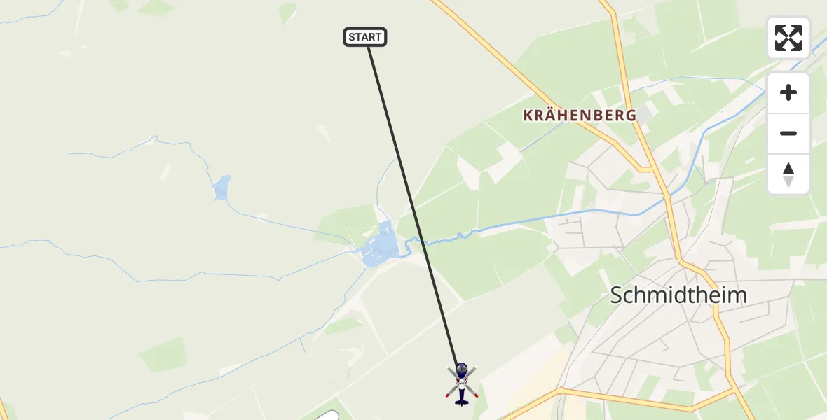 Flugroute Polizeihubschrauber Dahlem - Dahlem, 27 Juli 2026, 12:40