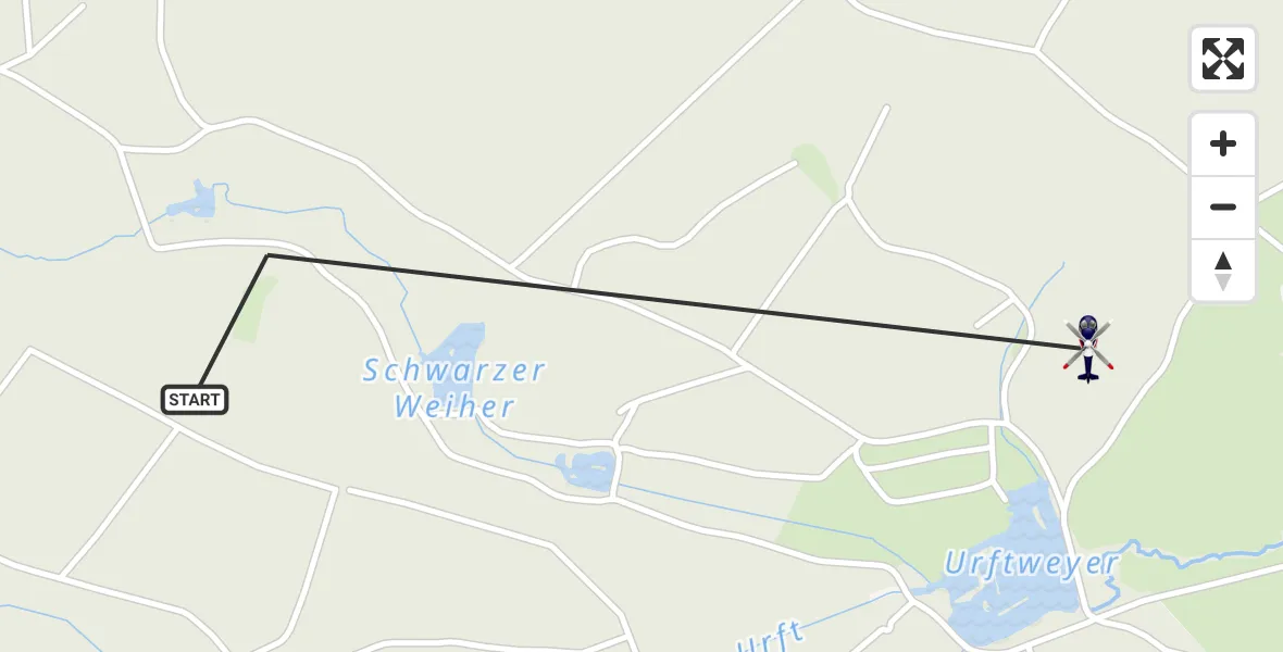 Flugroute Polizeihubschrauber Dahlem - Dahlem, 27 Juli 2026, 13:08