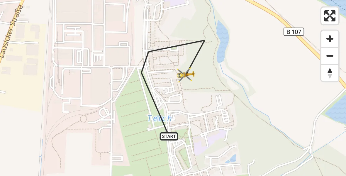 Flugroute Rettungshubschrauber Grimma - Grimma, 27 Juli 2026, 14:35