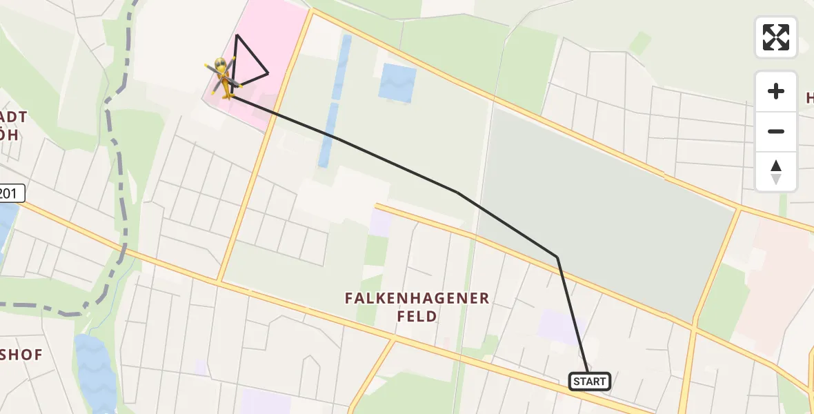Flugroute Rettungshubschrauber Berlin - Berlin, 27 Juli 2026, 17:53
