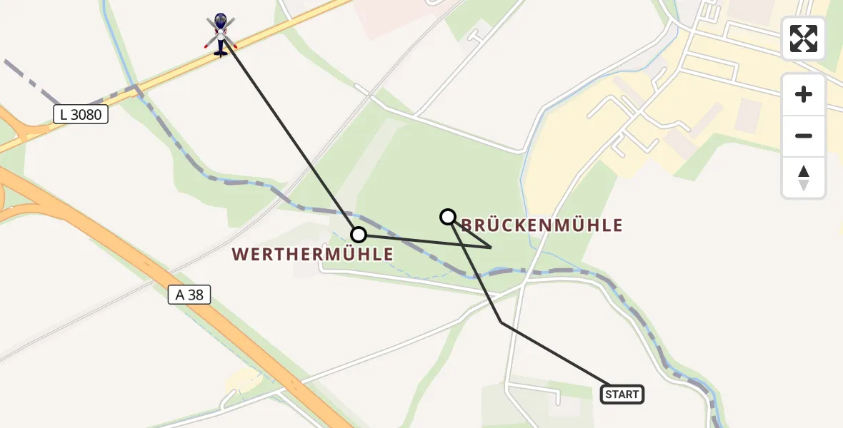 Flugroute Polizeihubschrauber Werther - Nordhausen, 27 Juli 2026, 23:34