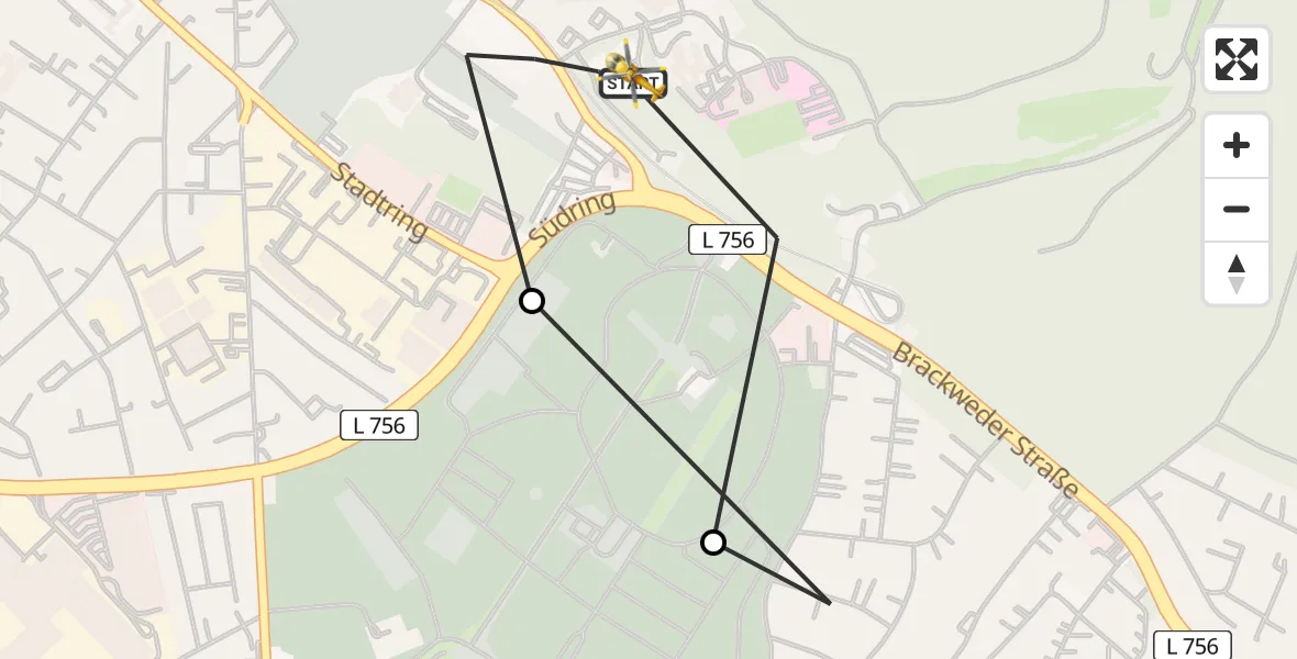 Flugroute Rettungshubschrauber Luftrettungszentrum Bielefeld - Luftrettungszentrum Bielefeld, 28 Juli 2026, 05:18