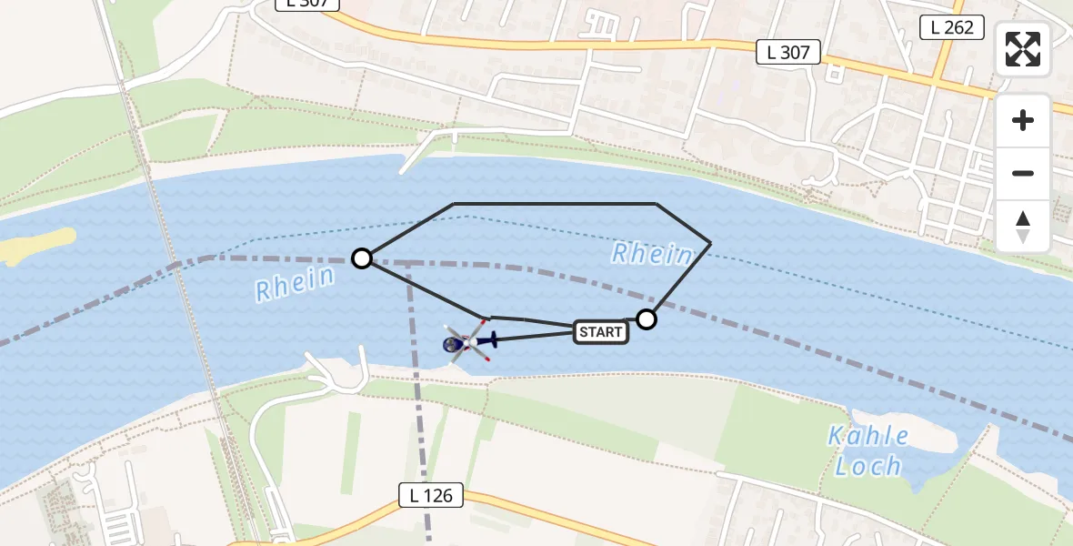 Flugroute Polizeihubschrauber Kaltenengers - Kaltenengers, 28 Juli 2026, 07:27
