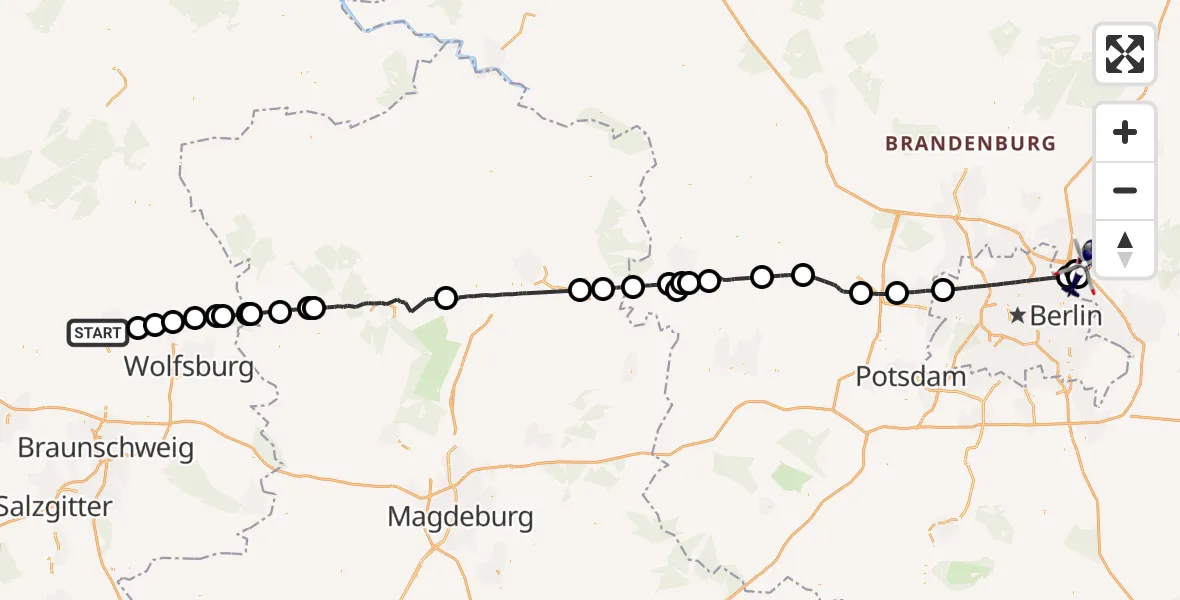 Flugroute Polizeihubschrauber Gifhorn - Ahrensfelde, 28 Juli 2026, 07:54