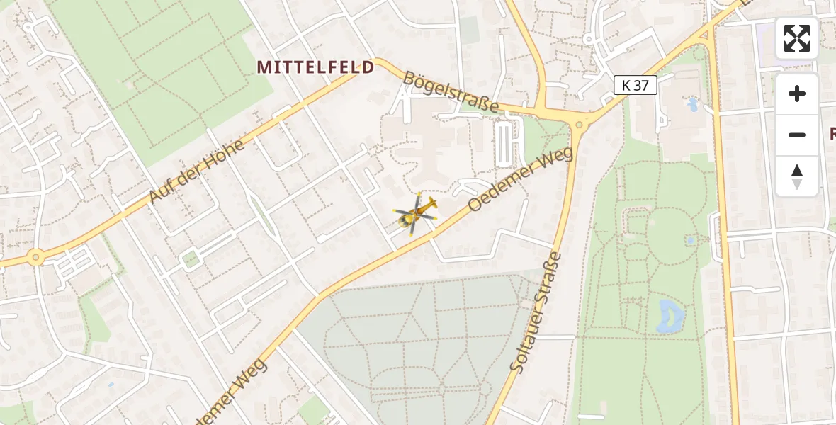 Flugroute Rettungshubschrauber Lüneburg - Lüneburg, 28 Juli 2026, 08:20