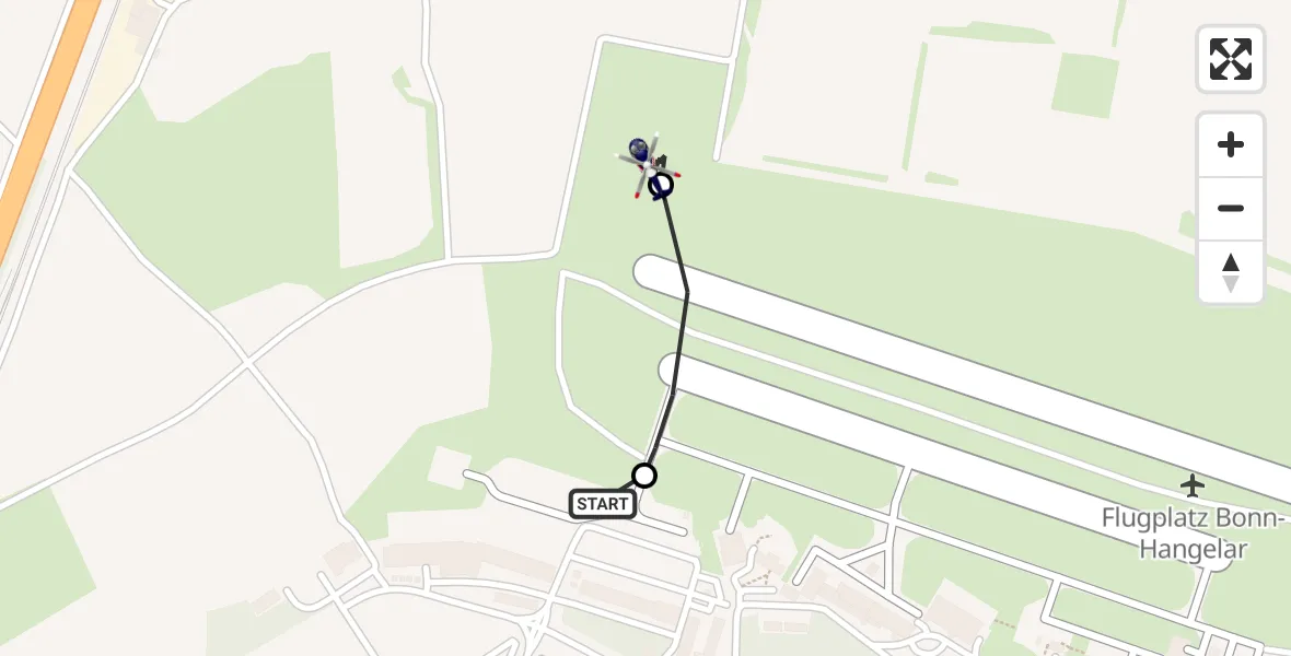 Flugroute Polizeihubschrauber Sankt Augustin - Sankt Augustin, 28 Juli 2026, 08:27