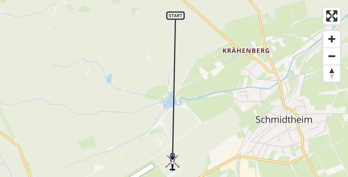 Flugroute Polizeihubschrauber Dahlem - Dahlem, 28 Juli 2026, 08:47