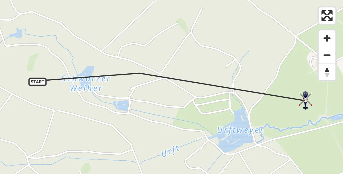 Flugroute Polizeihubschrauber Dahlem - Dahlem, 28 Juli 2026, 08:51